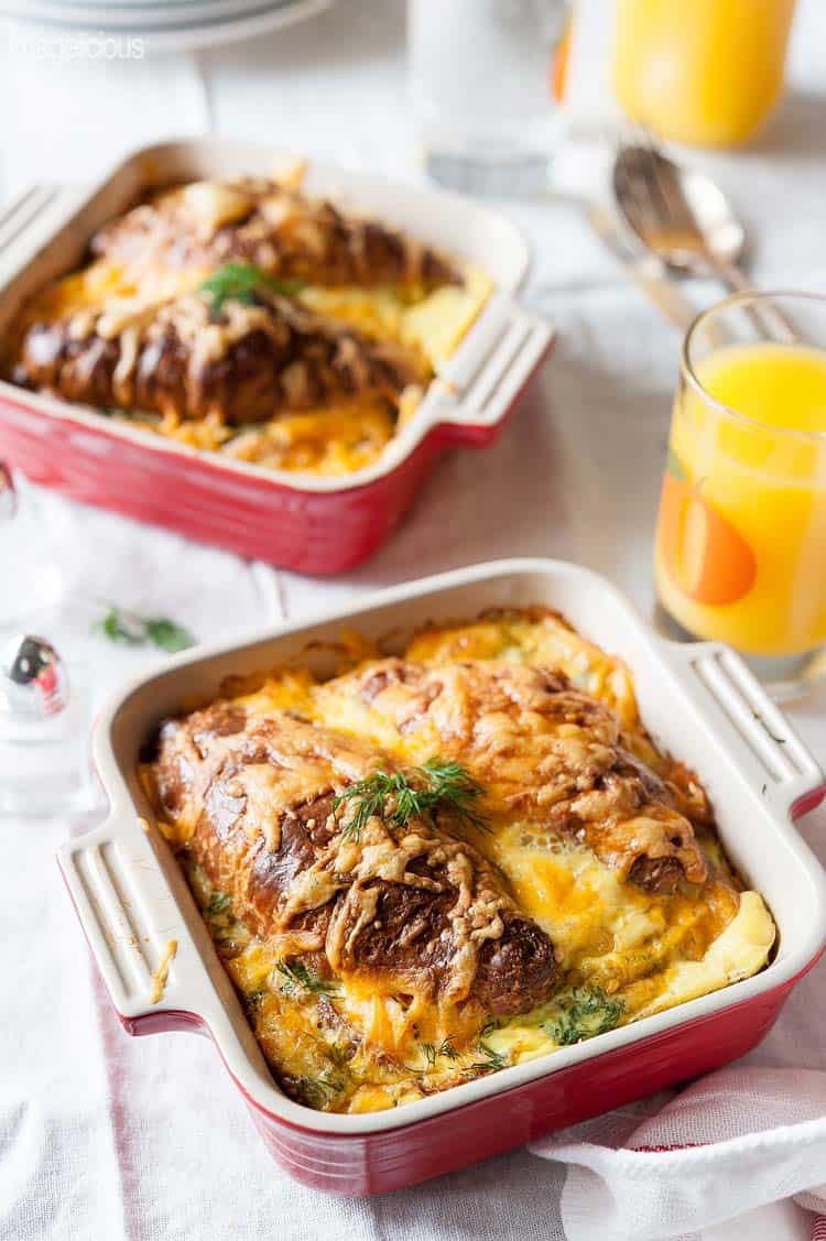 Smoked Salmon Croissant Strata