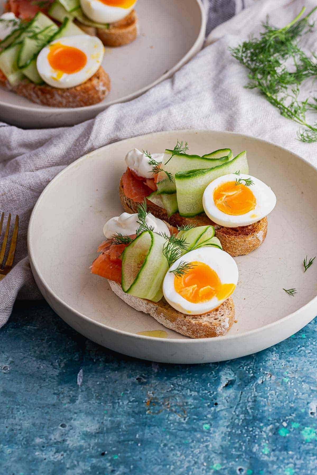 Smoked Salmon Toasts with Cucumber Ribbons