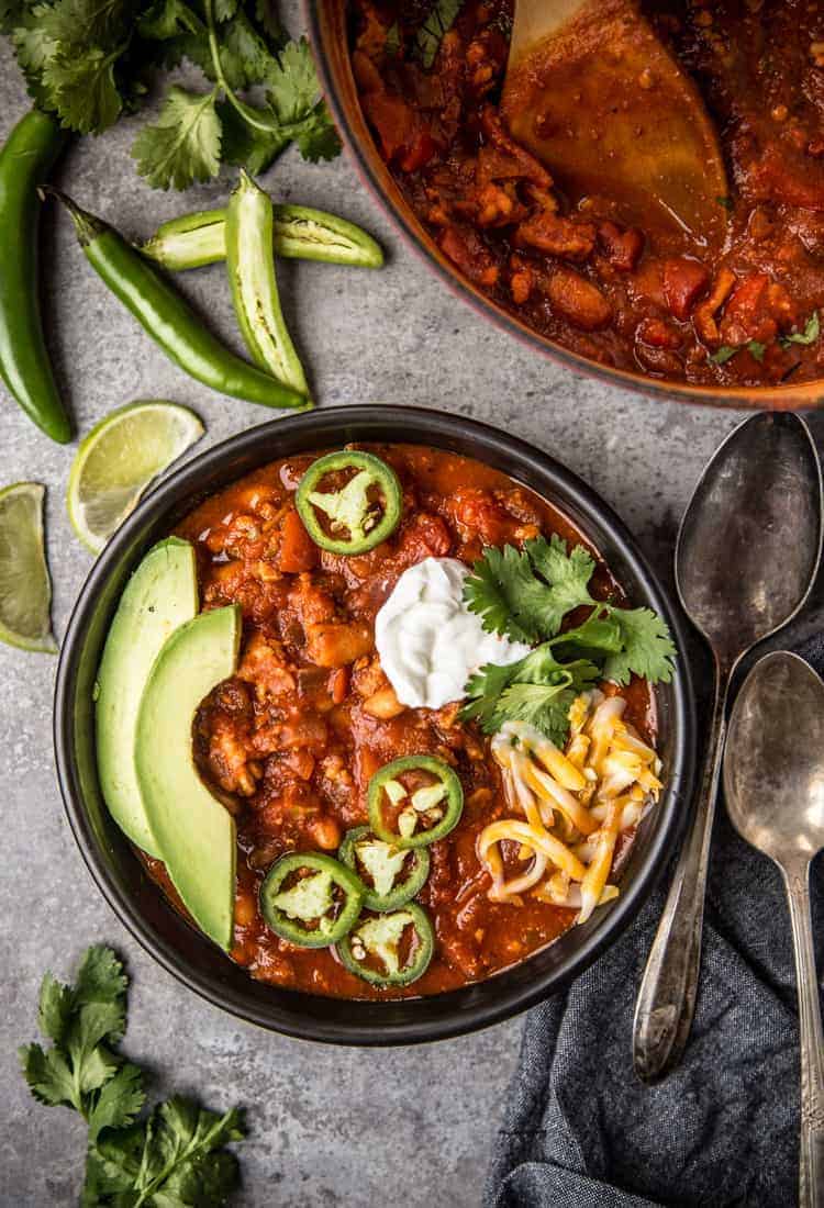 Smoked Turkey Chili with Serrano Peppers