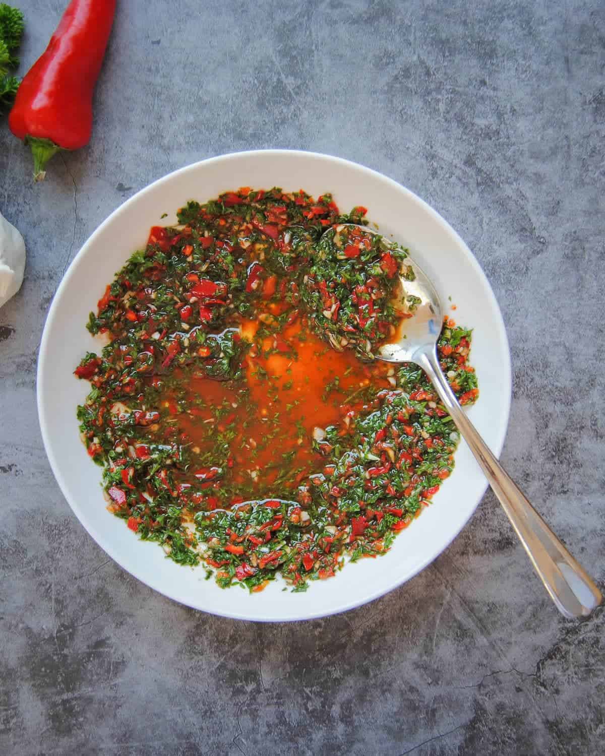 Spicy Serrano Pepper Chimichurri Sauce