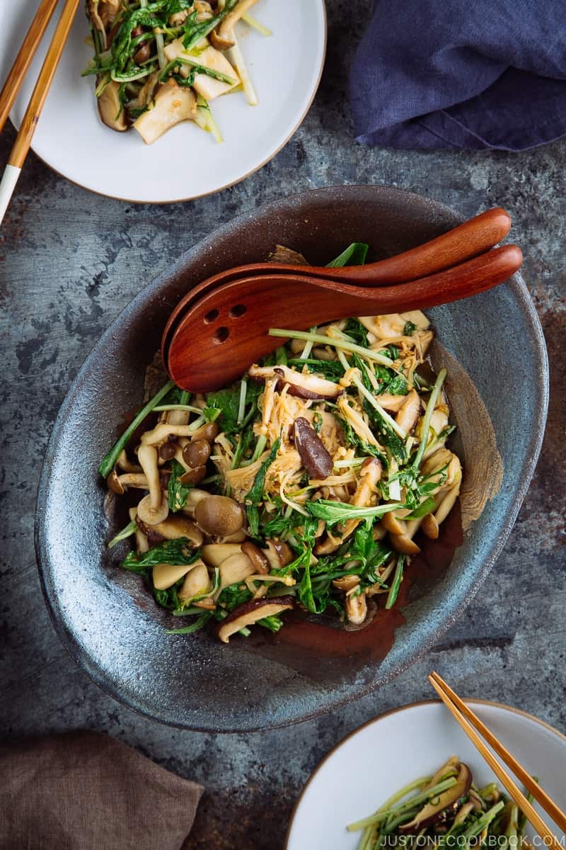 Warm Mushroom Salad with Sesame Dressing