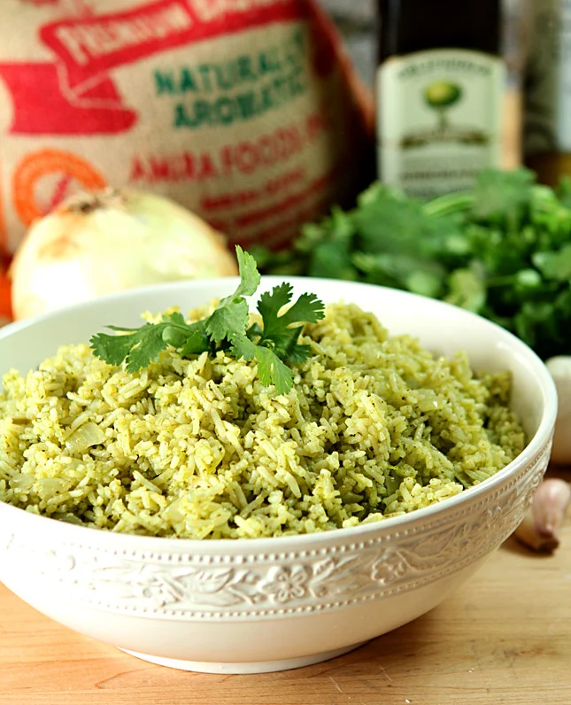 Cilantro and Serrano Pepper Mexican Rice