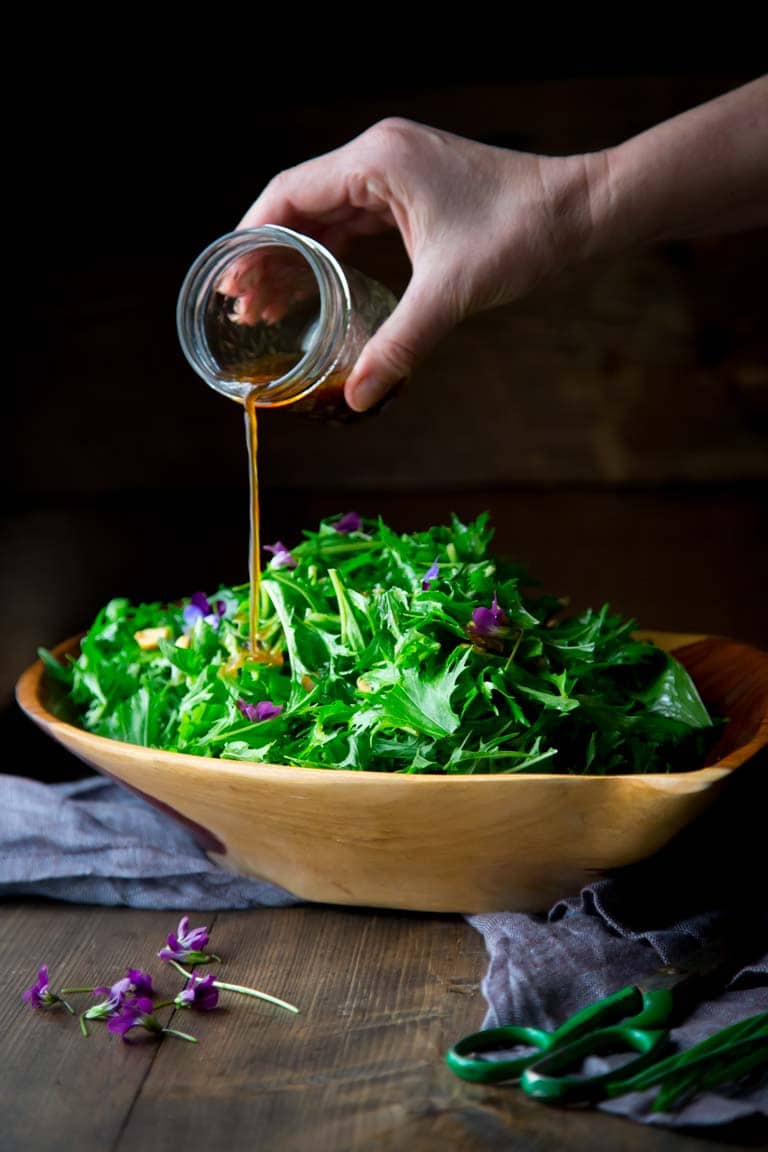 Mizuna Salad with Peanuts