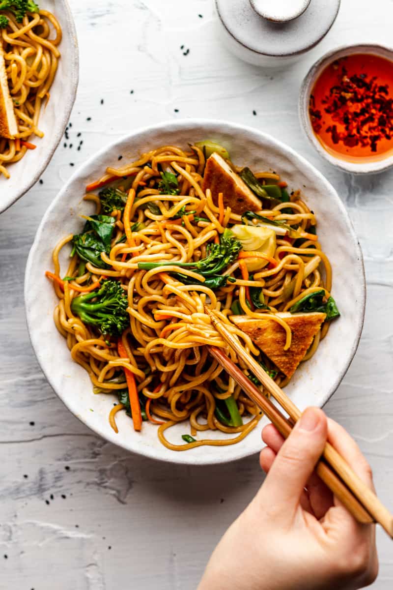 Quick Vegan Spring Onion Noodles