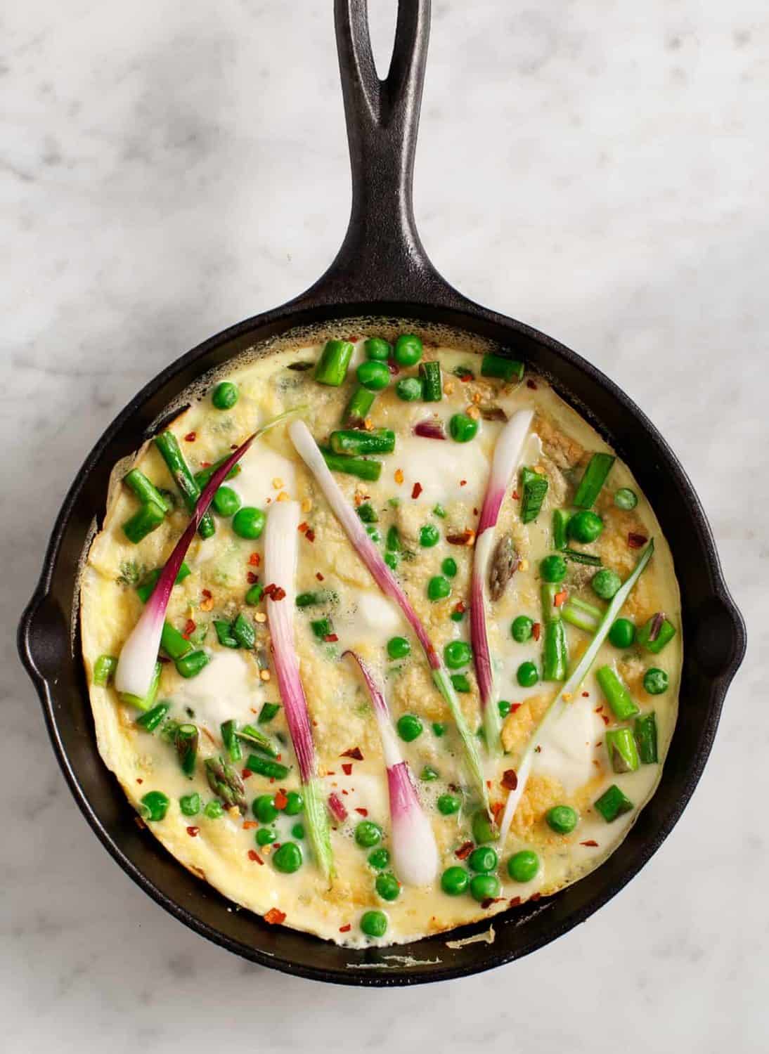 Spring Onion Asparagus Frittata