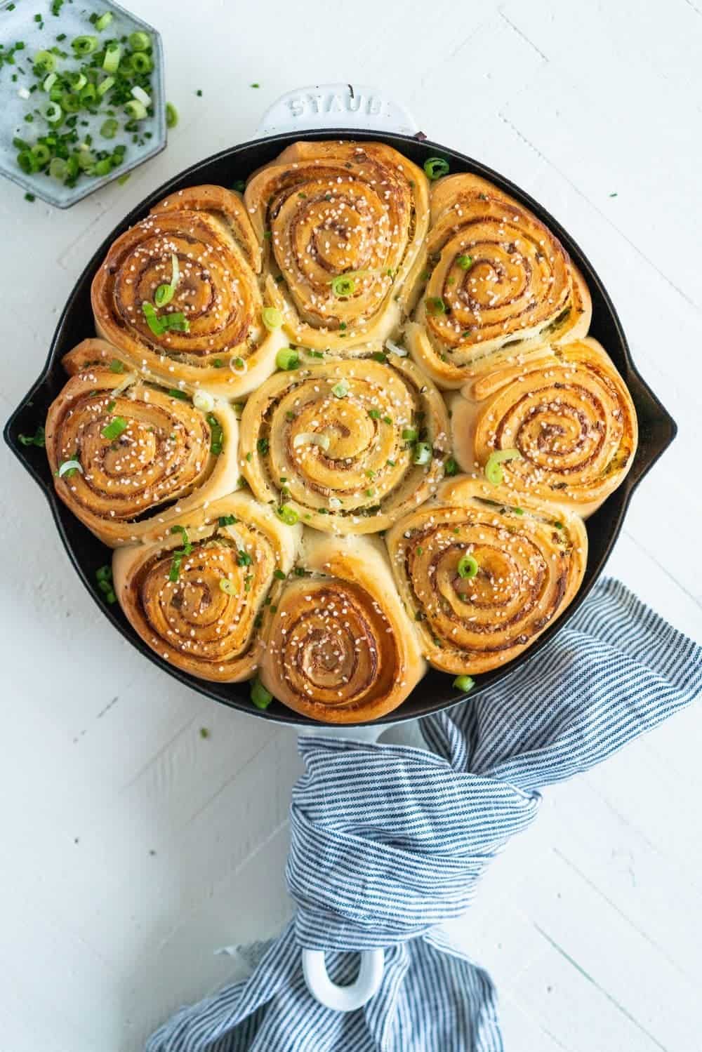 Cheese Spring Onion and Chive Brioche Buns