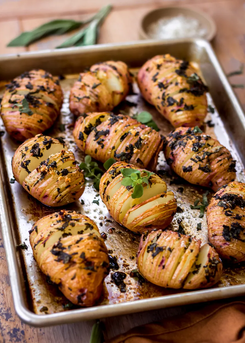 Sage & Garlic Hasselback Potatoes