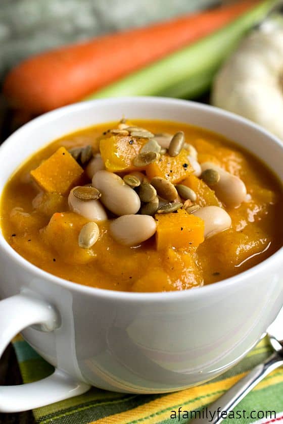 Blue Hubbard Squash and White Bean Soup