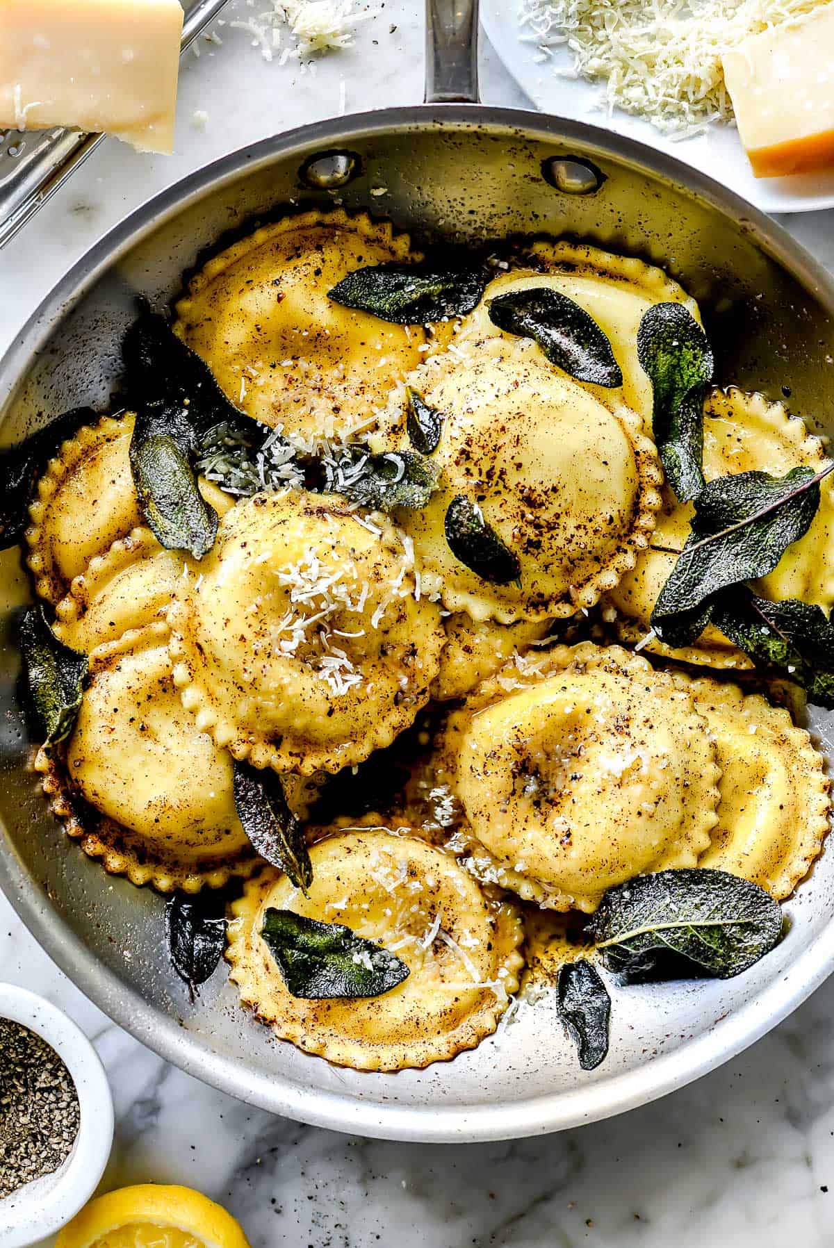 Ravioli with Browned Butter and Crispy Sage