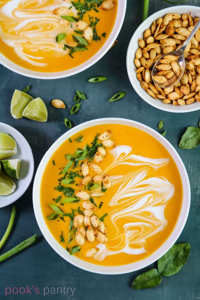 Red Curry Hubbard Squash Soup with Coconut