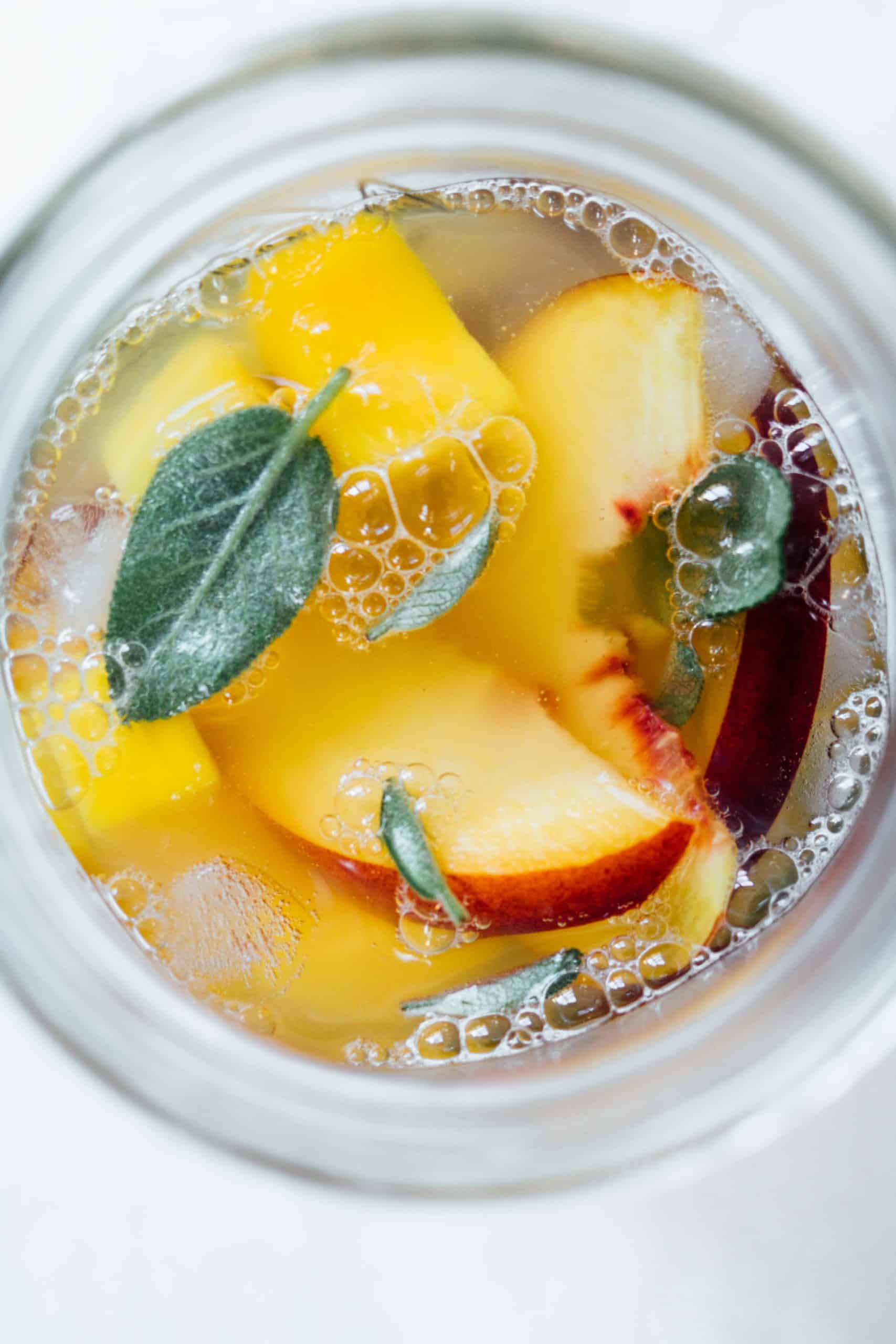 Peach Mango and Sage Lemonade 