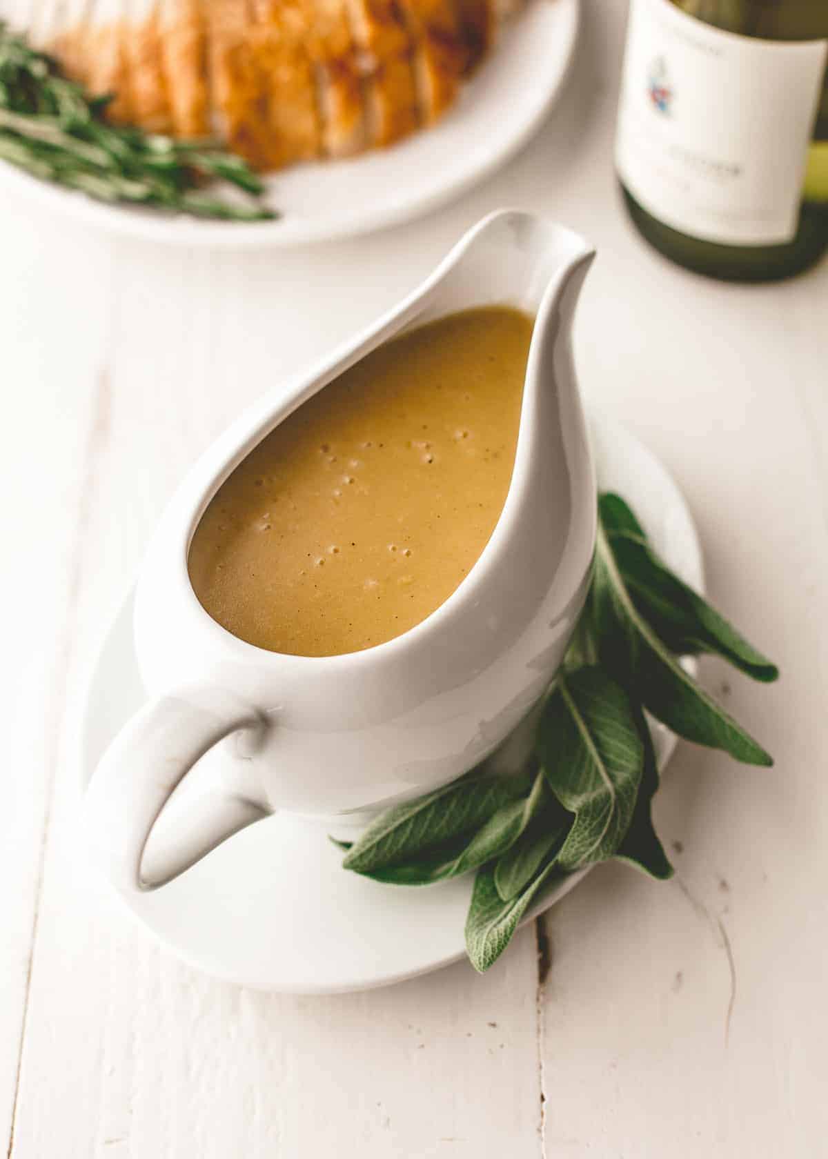 Turkey Gravy with White Wine and Sage