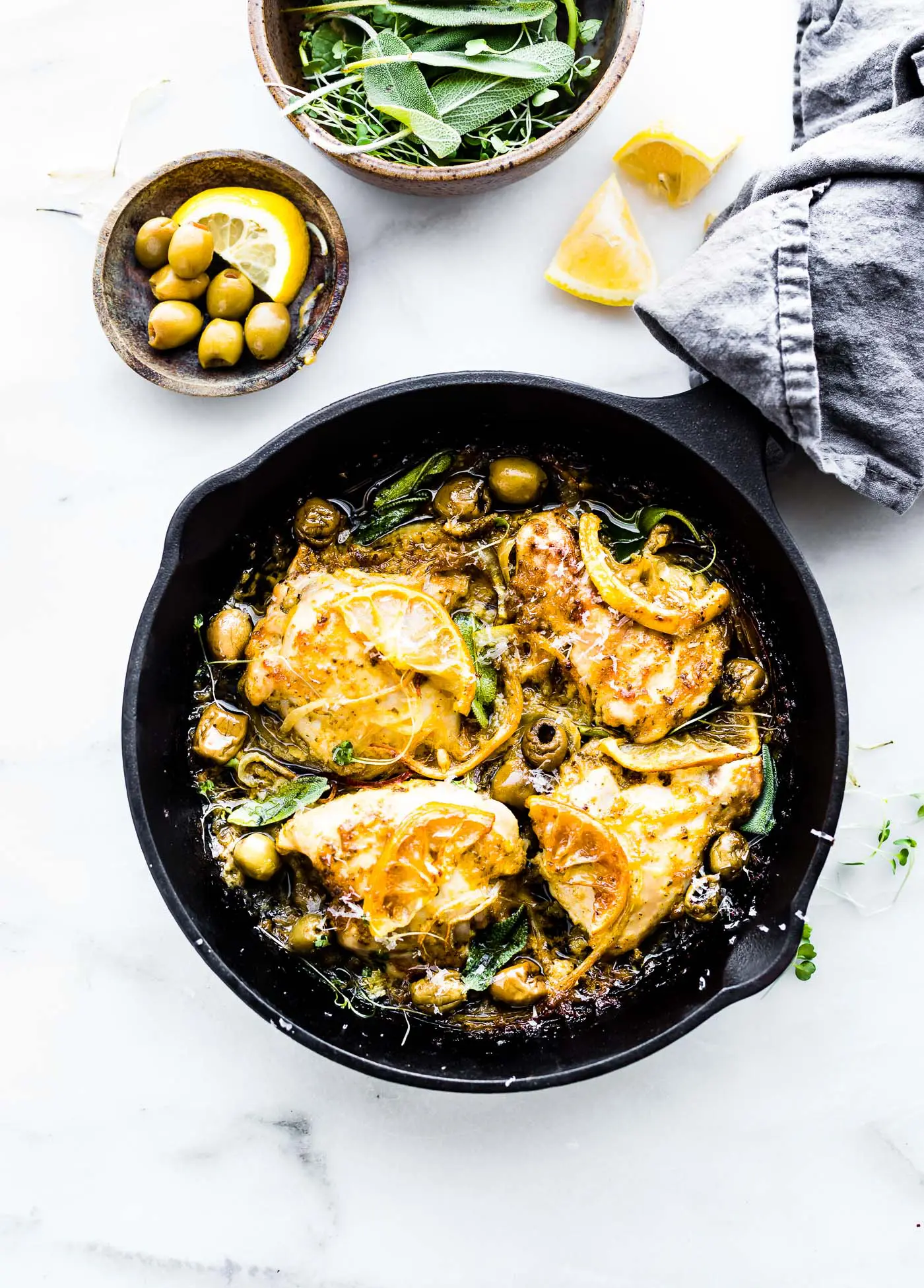 Lemon Sage Baked Chicken with Olives