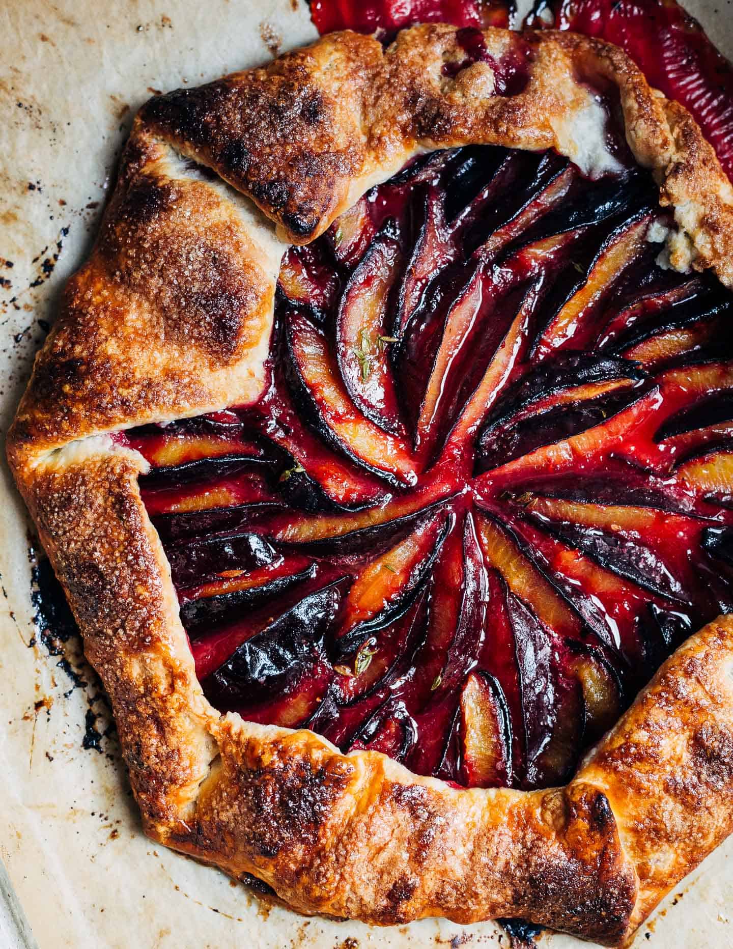 Damson Plum Galette with Thyme and Star Anise