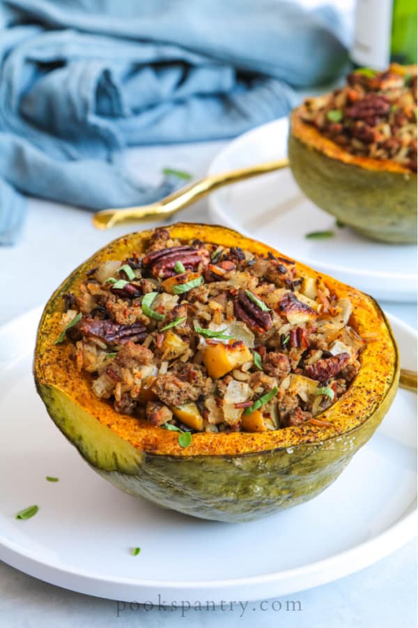 Stuffed Hubbard Squash Recipe with Rice