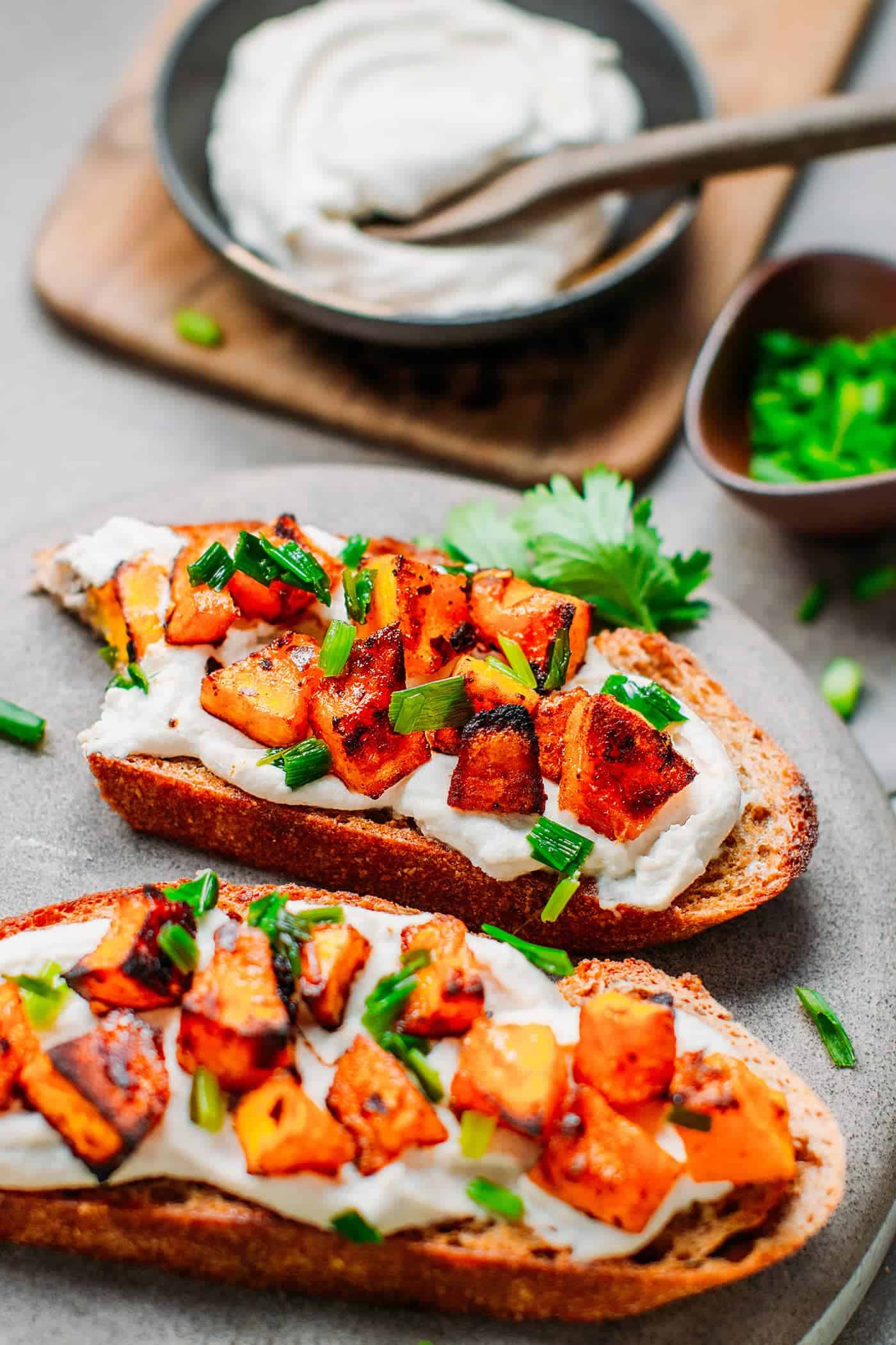 Cream Cheese and Roasted Pumpkin Toast