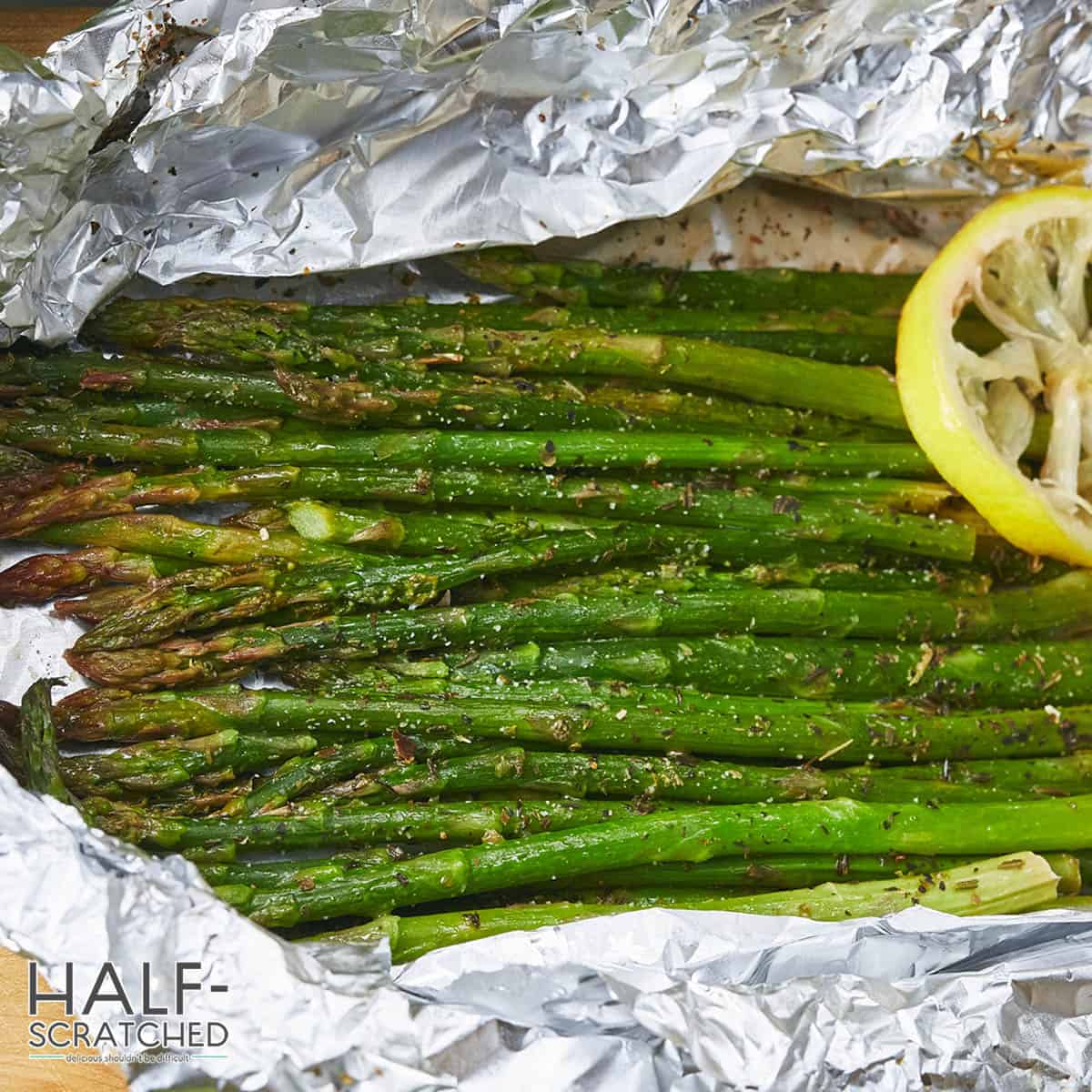 Asparagus in foil