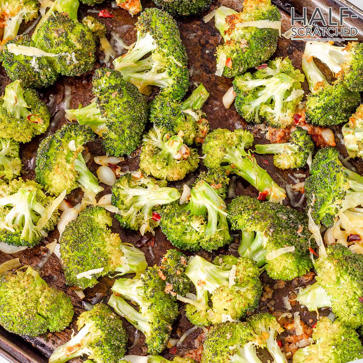 Broccoli in oven at 400F