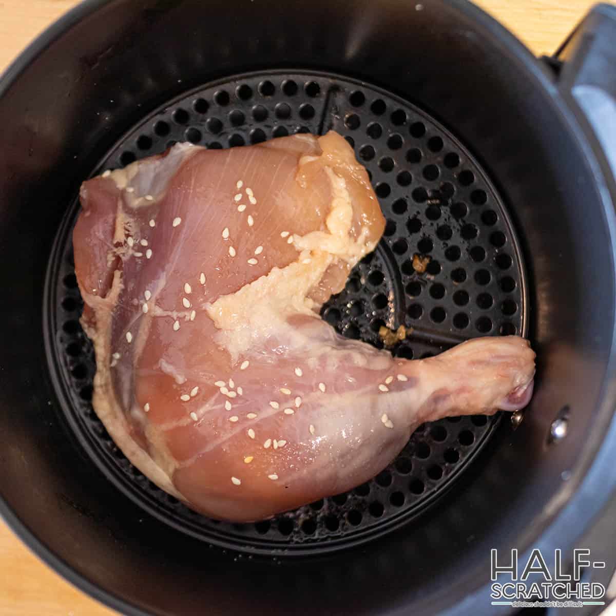 Chicken thigh in an air fryer