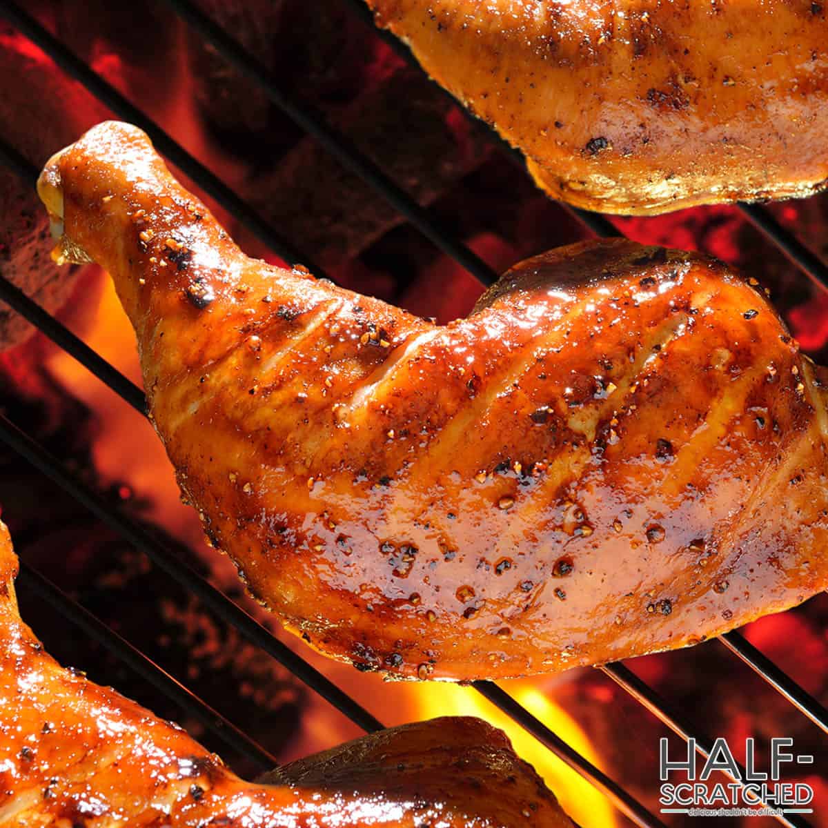 Chicken thighs in grill