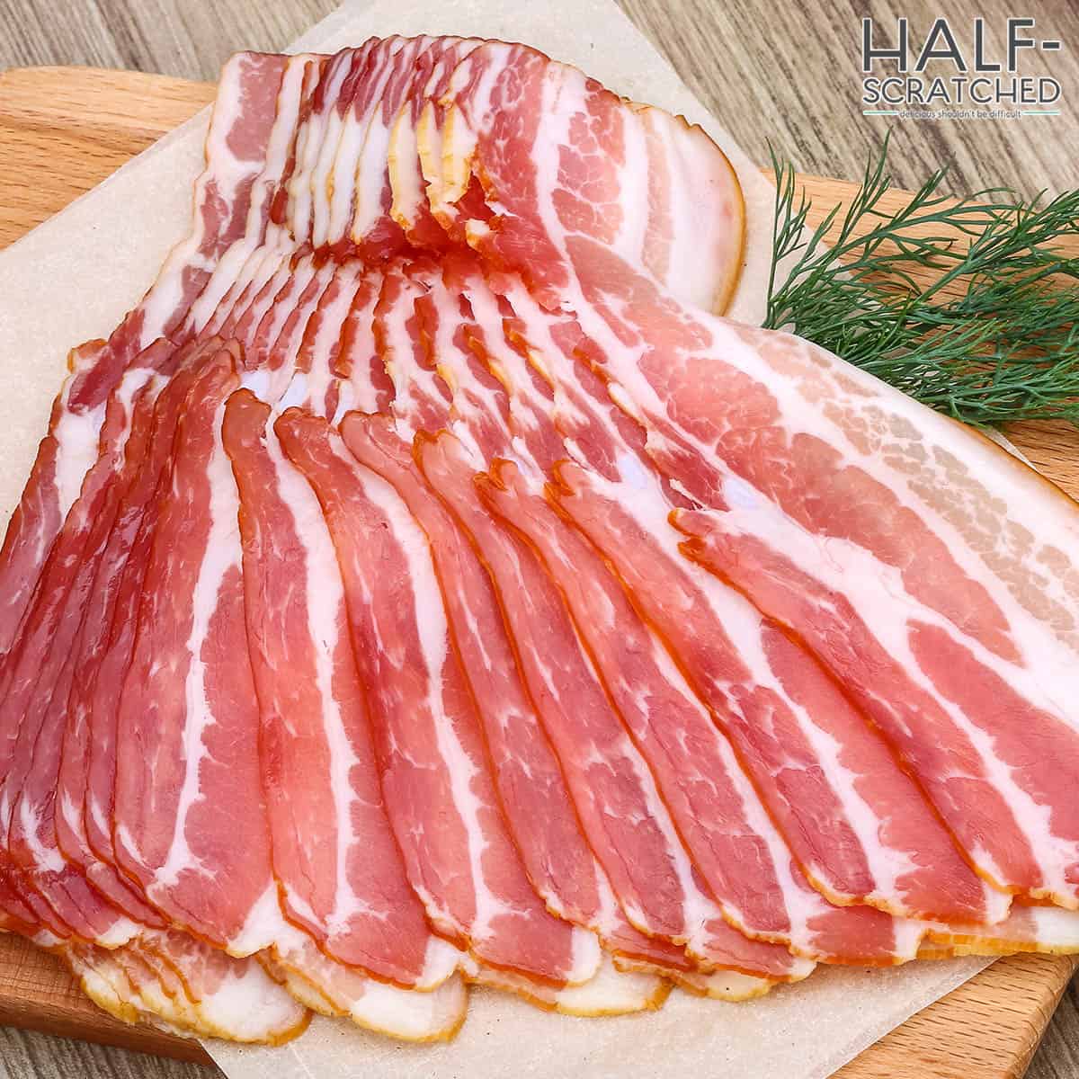 Fresh raw bacon