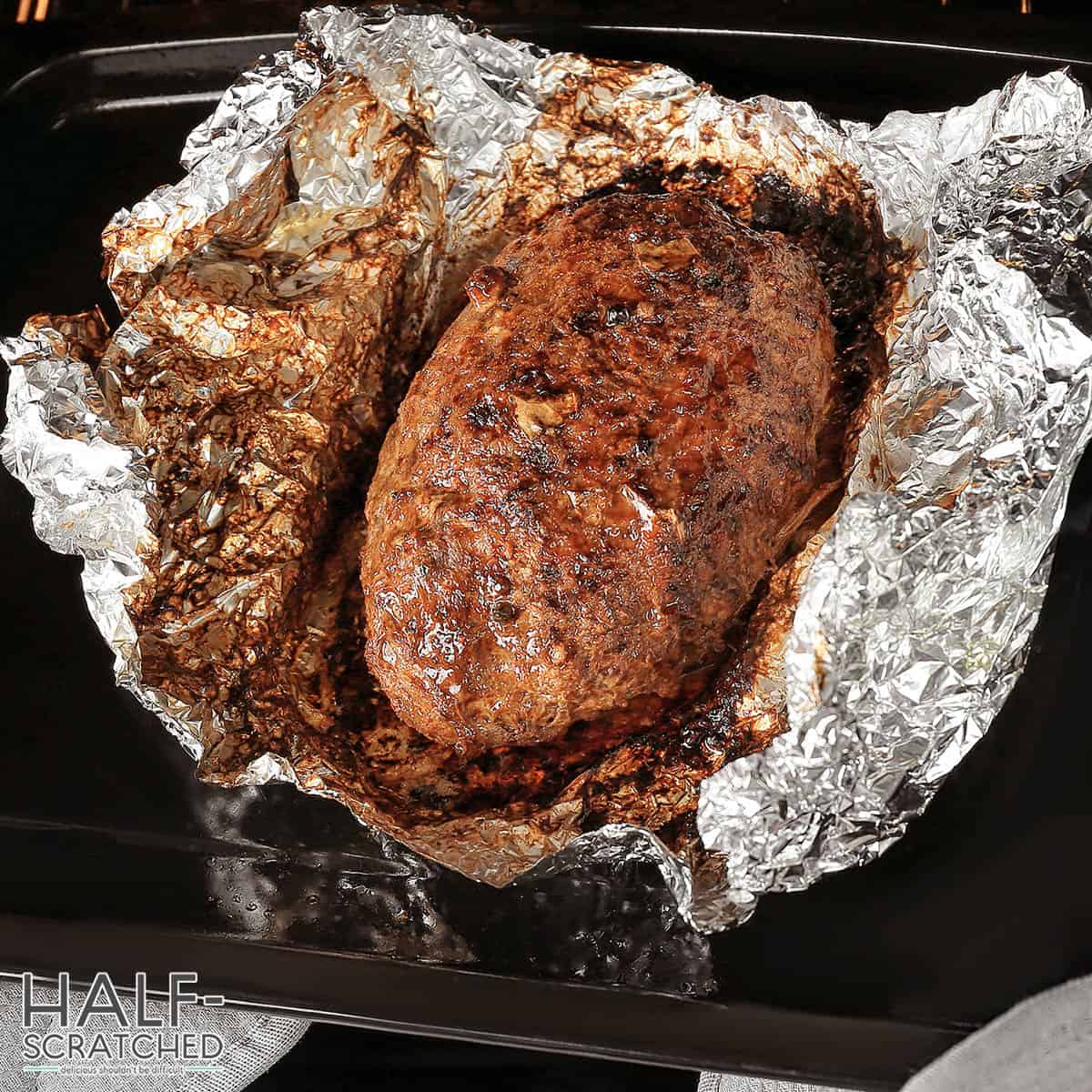 Meatloaf in aluminum foil