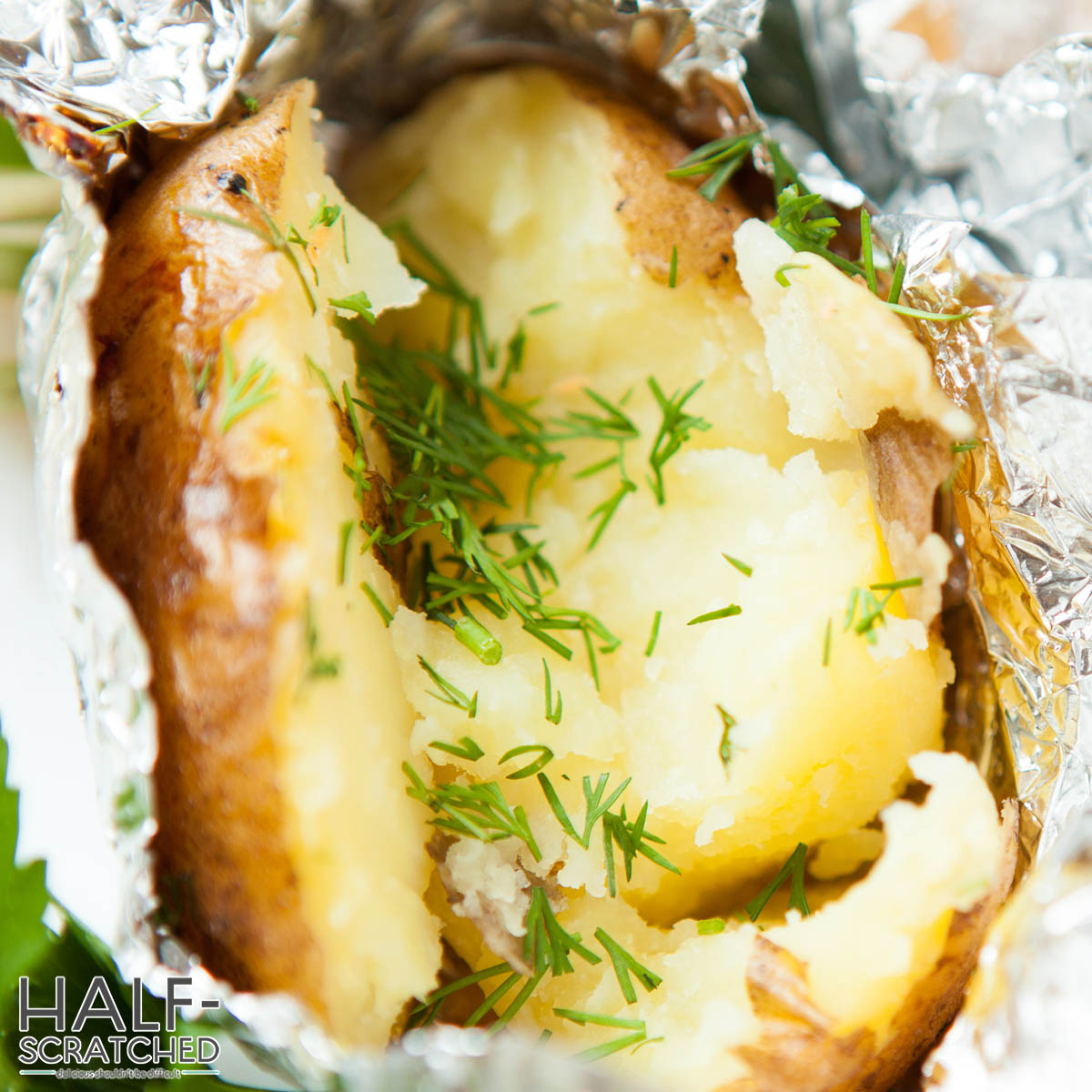 Baked potato in foil