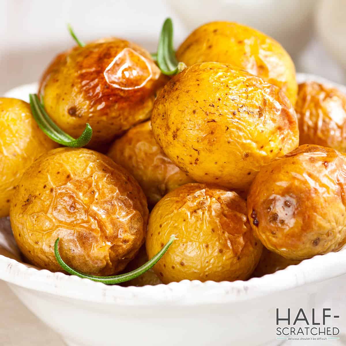 Baked potatoes served