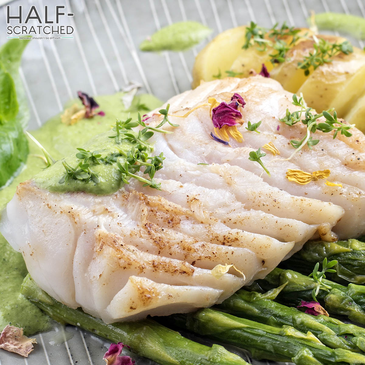 Cod with asparagus