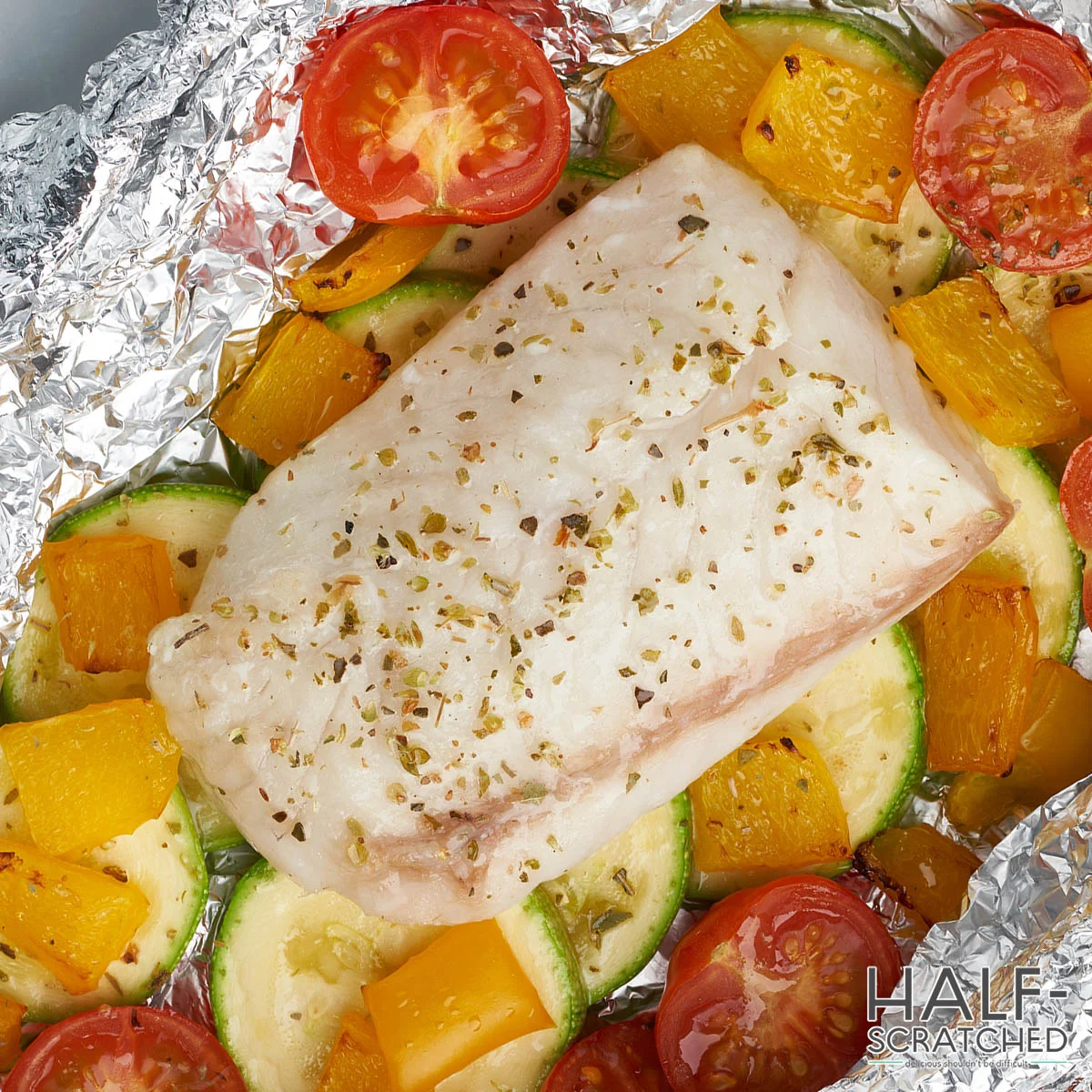 Oven baked cod in foil