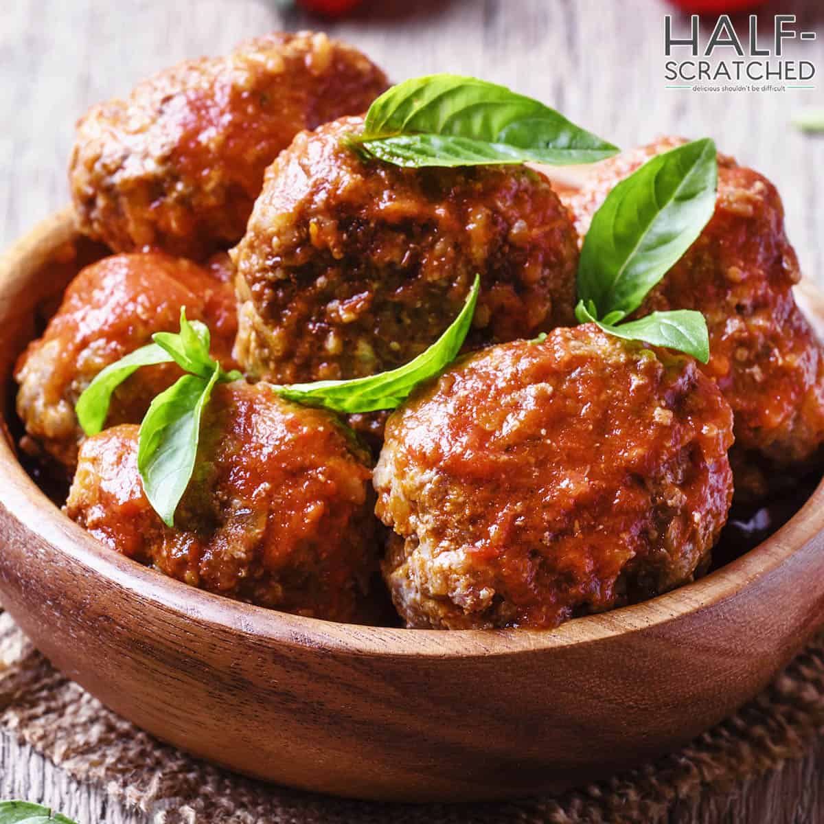Meatballs covered in tomato sauce