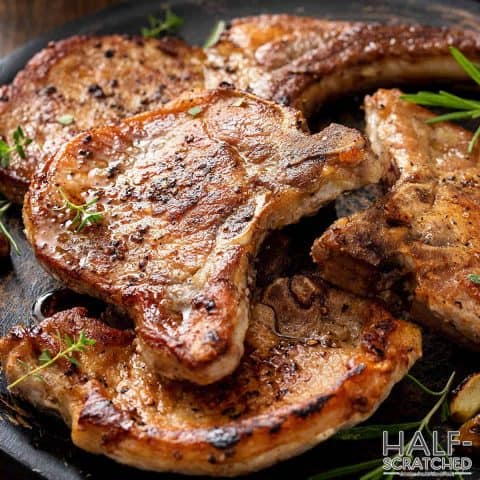 Pork chops in oven at 400F