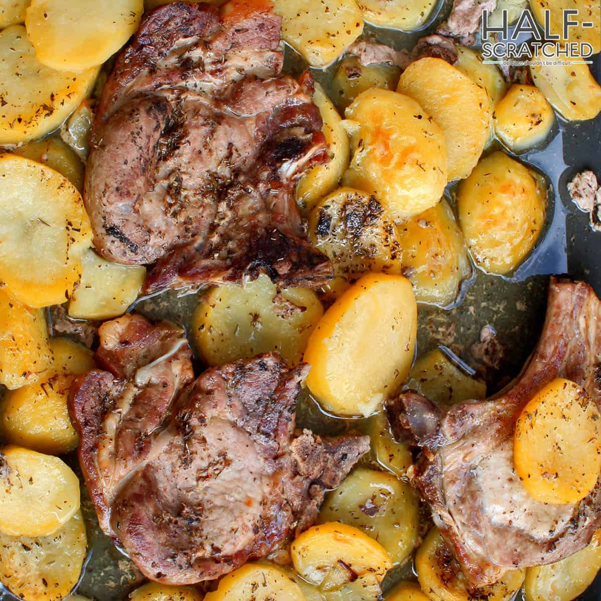 Pork chops and potatoes
