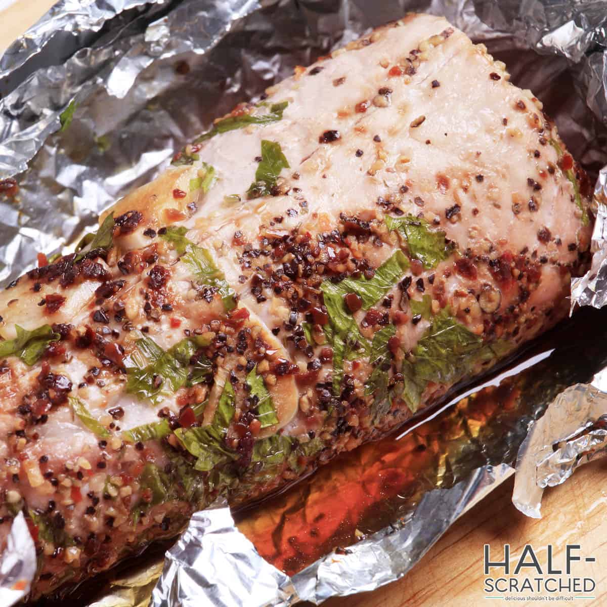 Pork tenderloin in foil