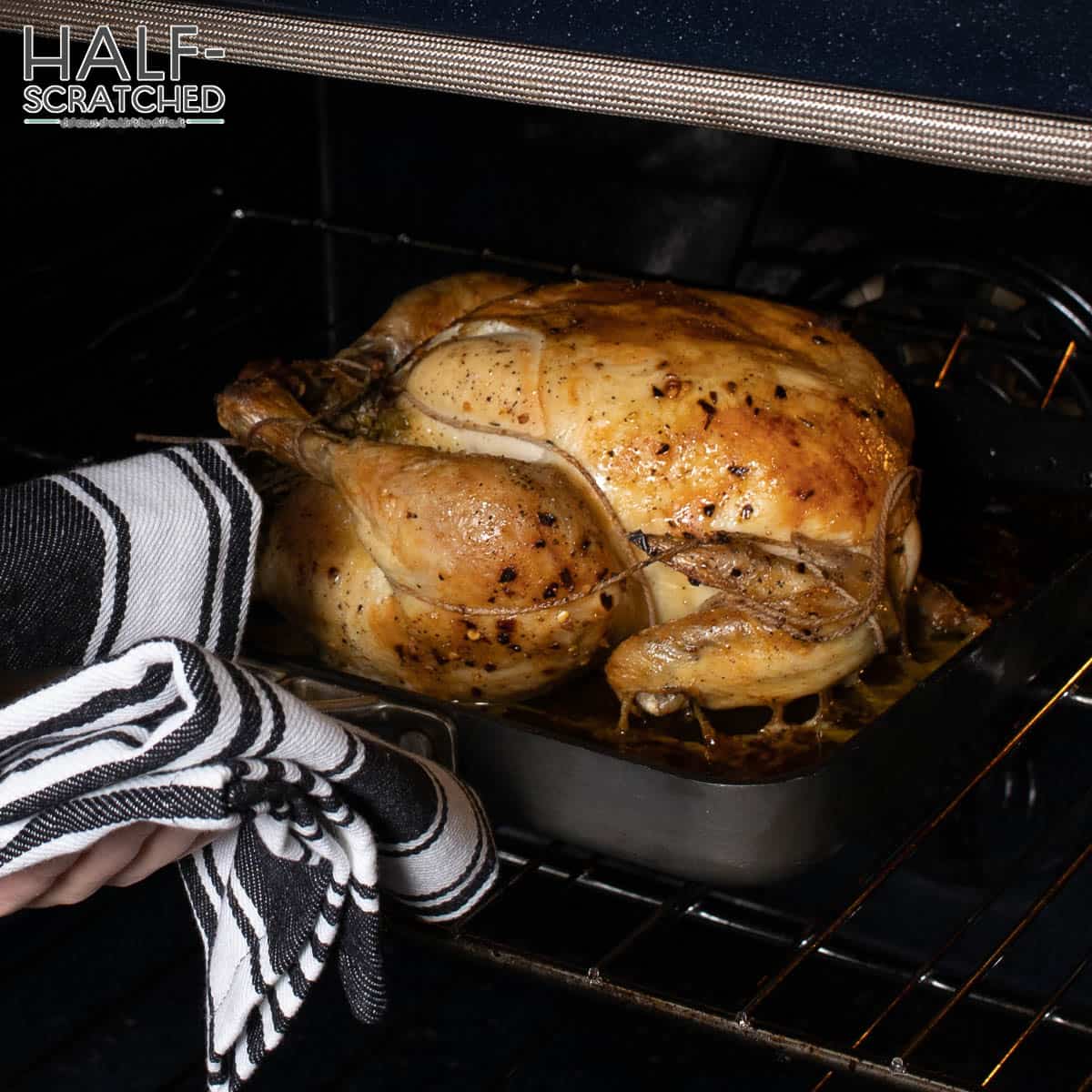 Roast whole chicken in oven