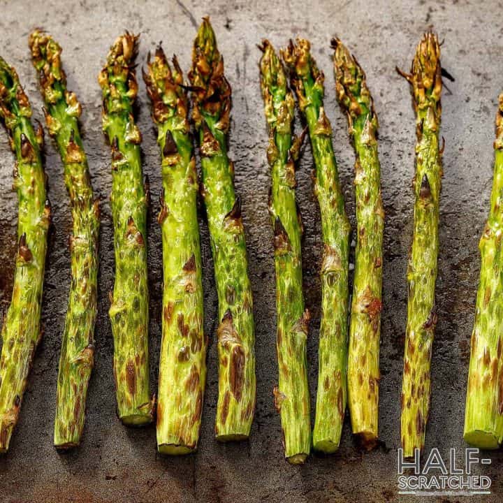Baked asparagus in 350 F