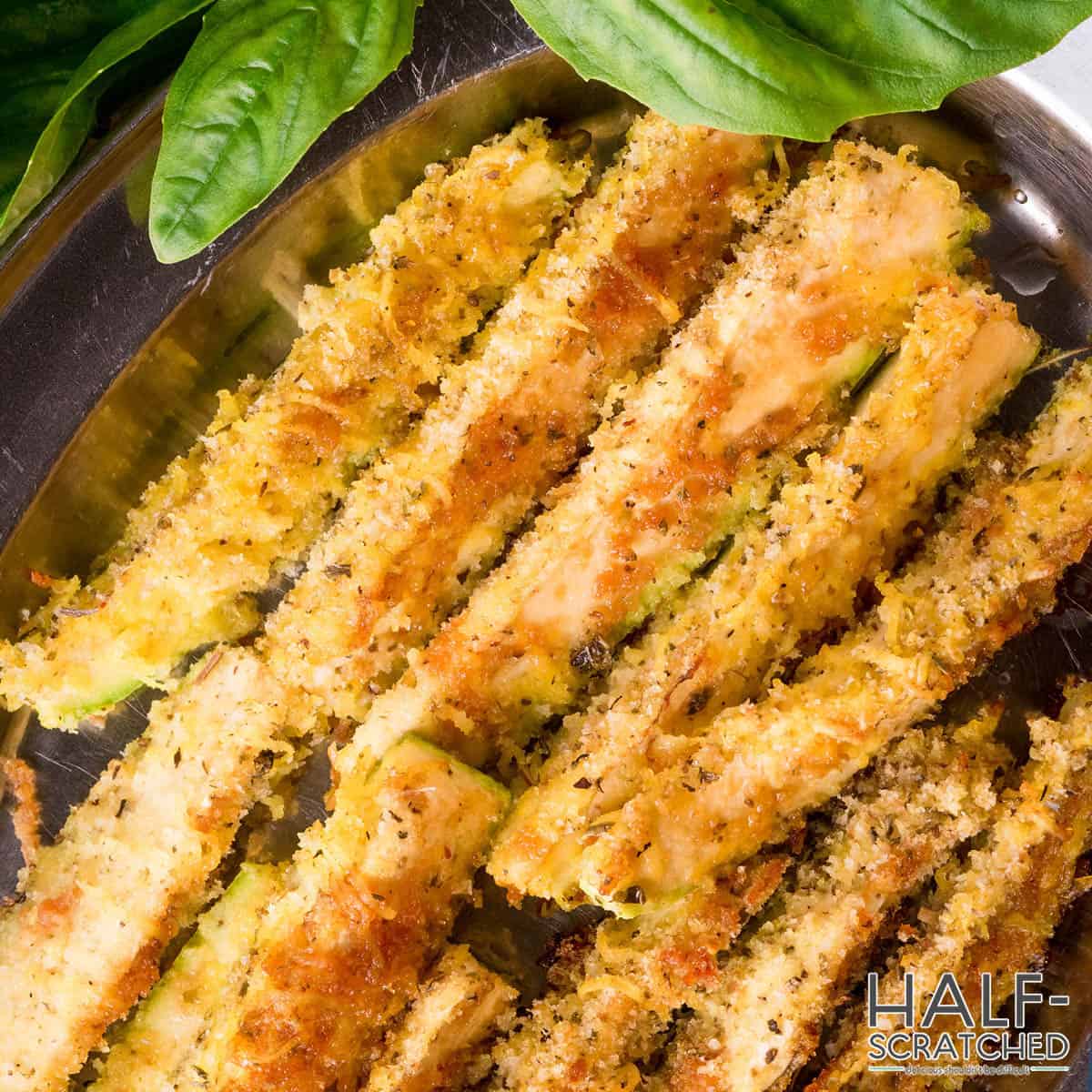Baked breaded zucchinis