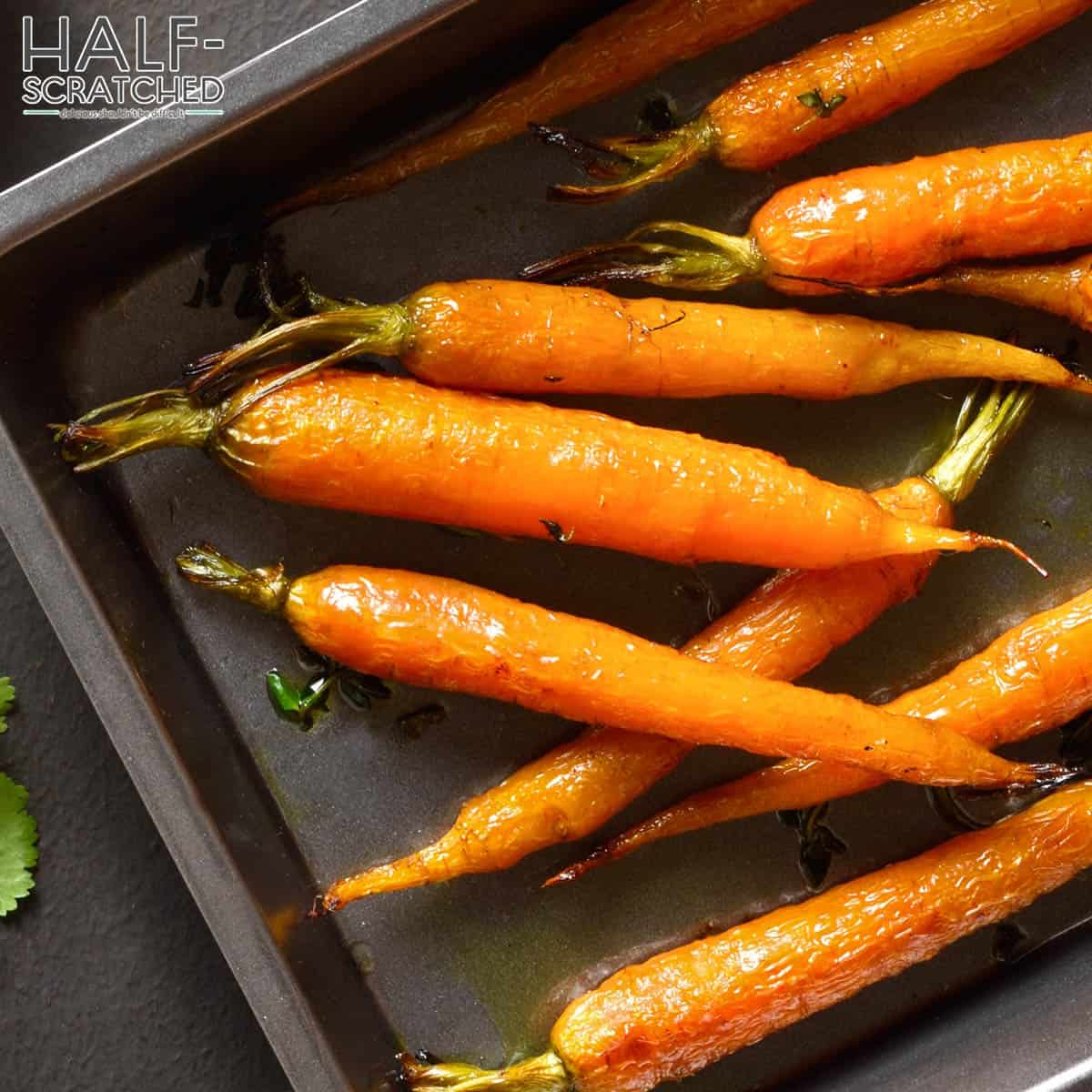 Carrots in oven at 350 F