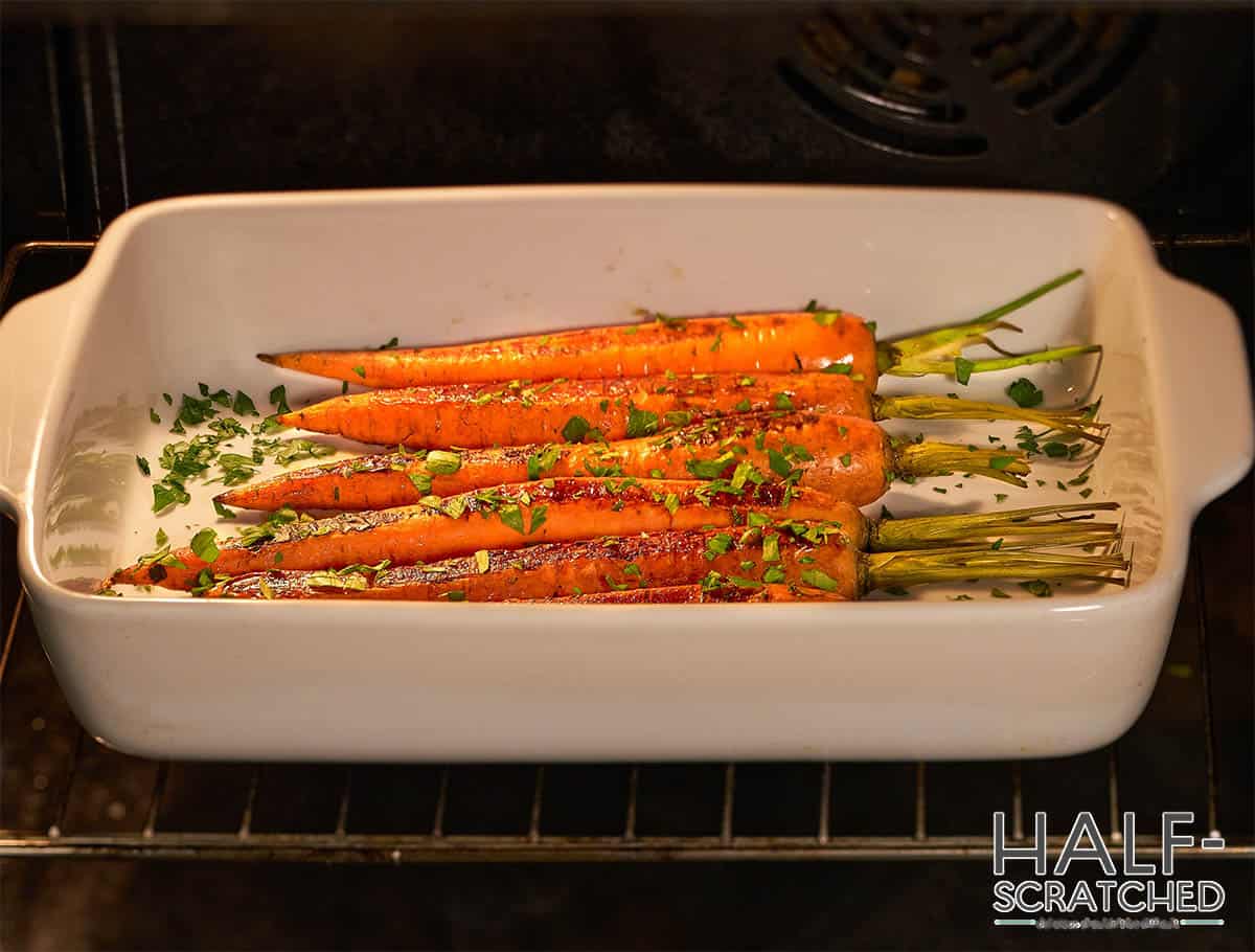 Roasting full carrots in oven