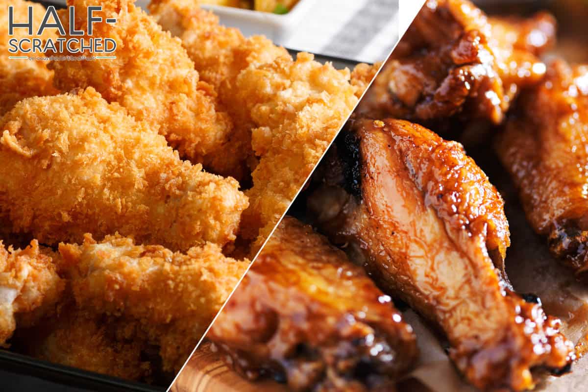 Breaded vs unbreaded chicken wings