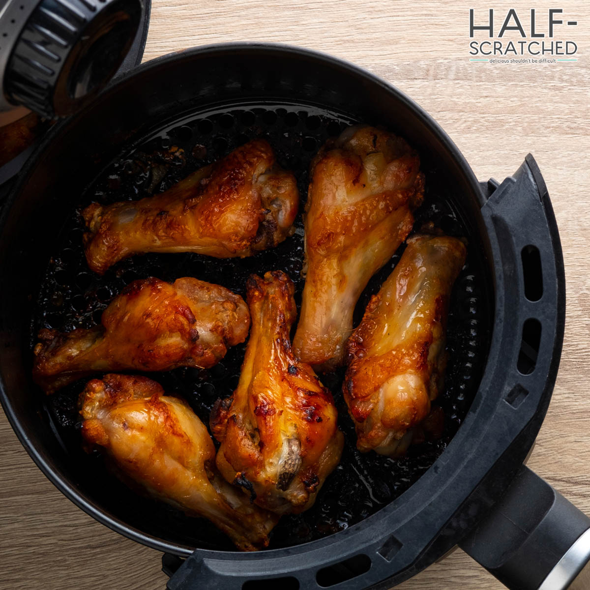 Chicken drumsticks in an air fryer