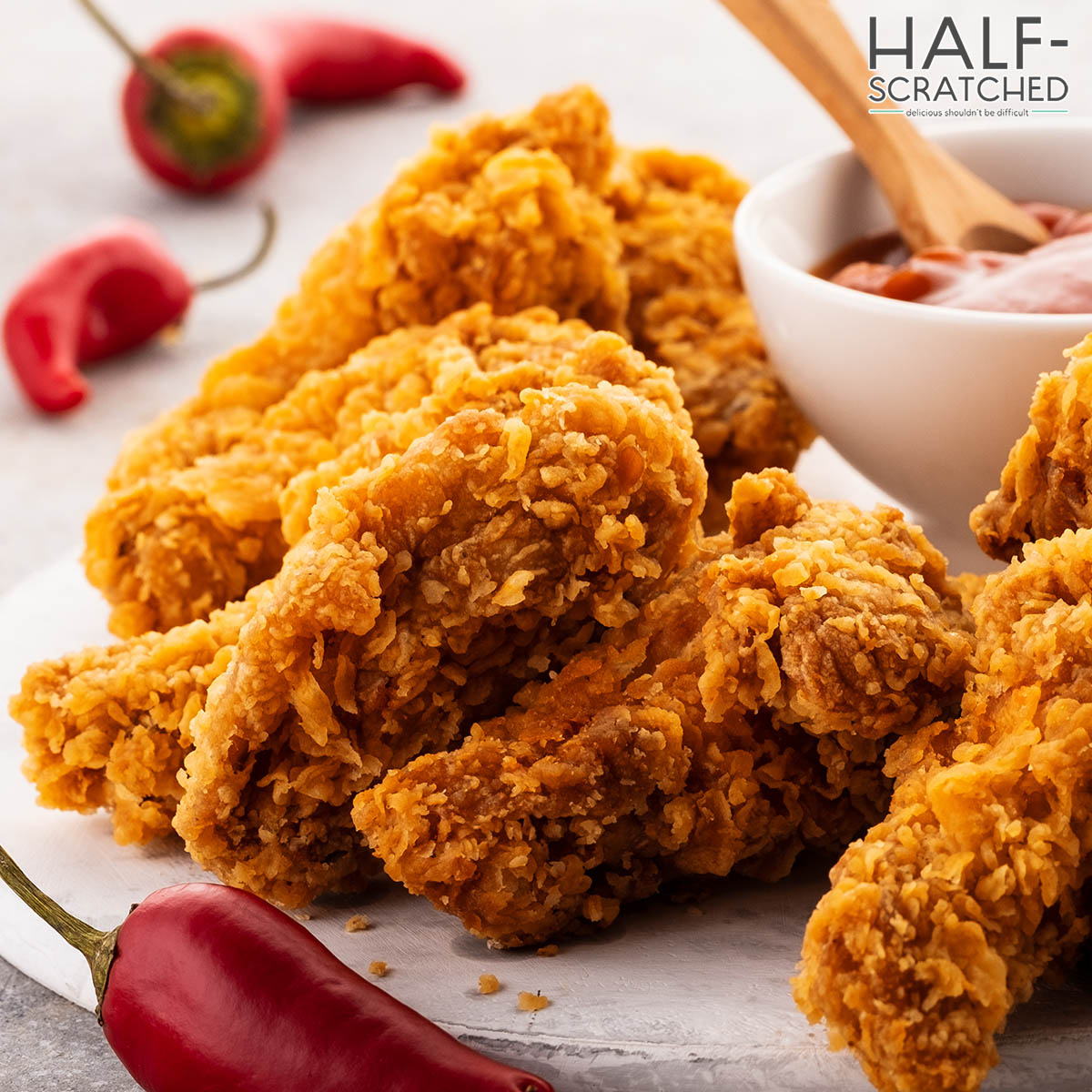 Breaded chicken drumsticks