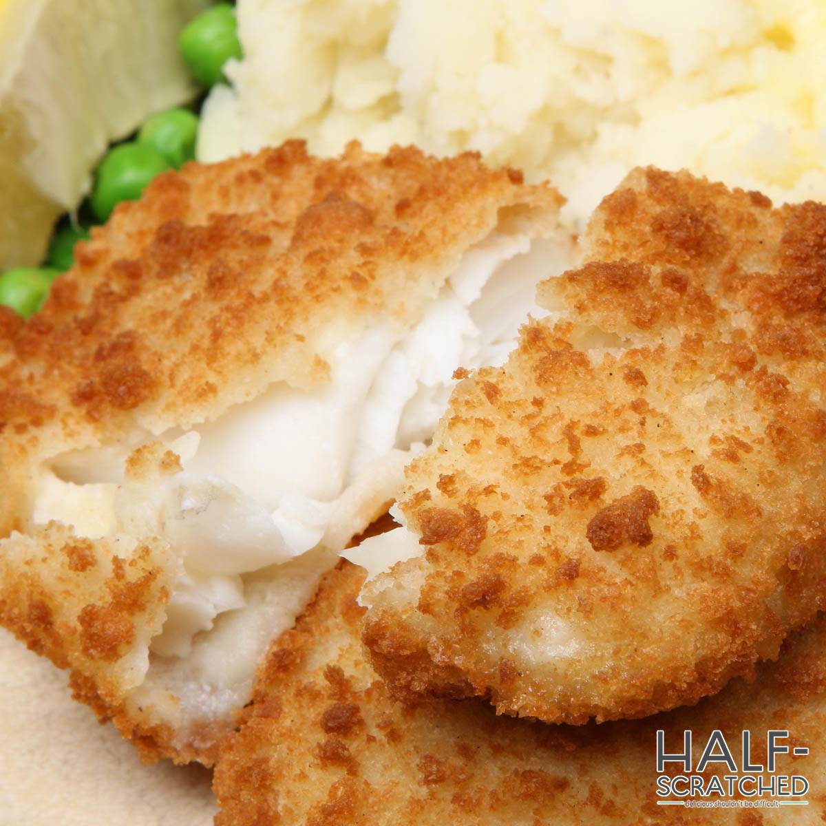 Breaded haddock fillets in oven at 400F
