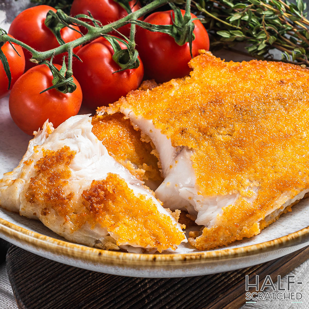 Breaded tilapia fillet