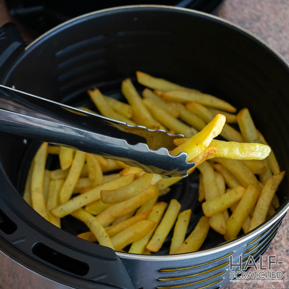 French fries in an air fryer