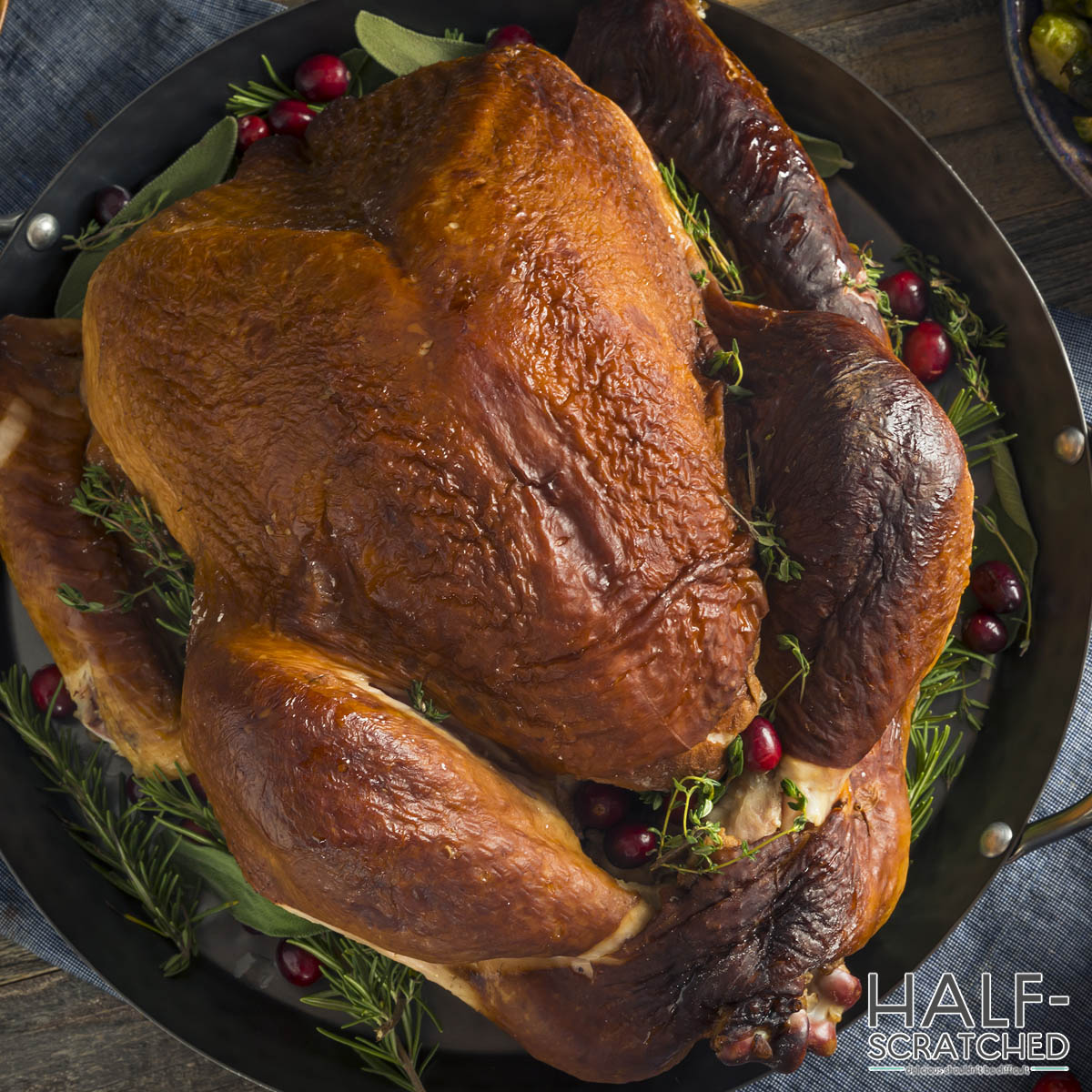 Smoked turkey top view