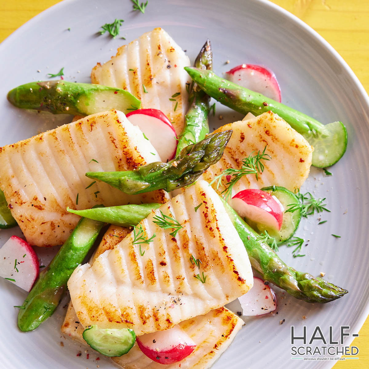 Baked tilapia on a plate