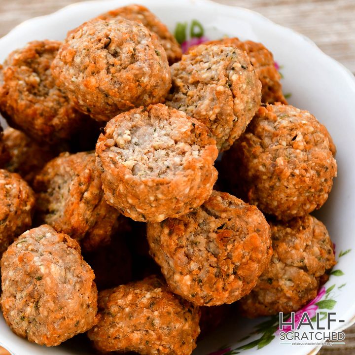 Meatballs baked in the oven at 400 F