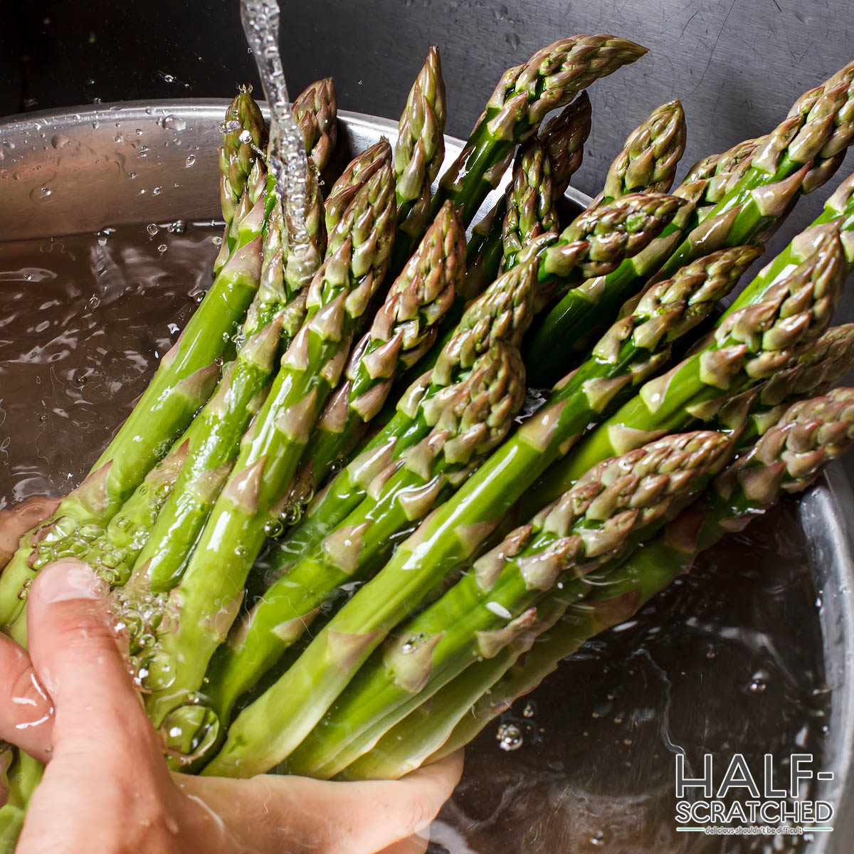 Washing asparagus