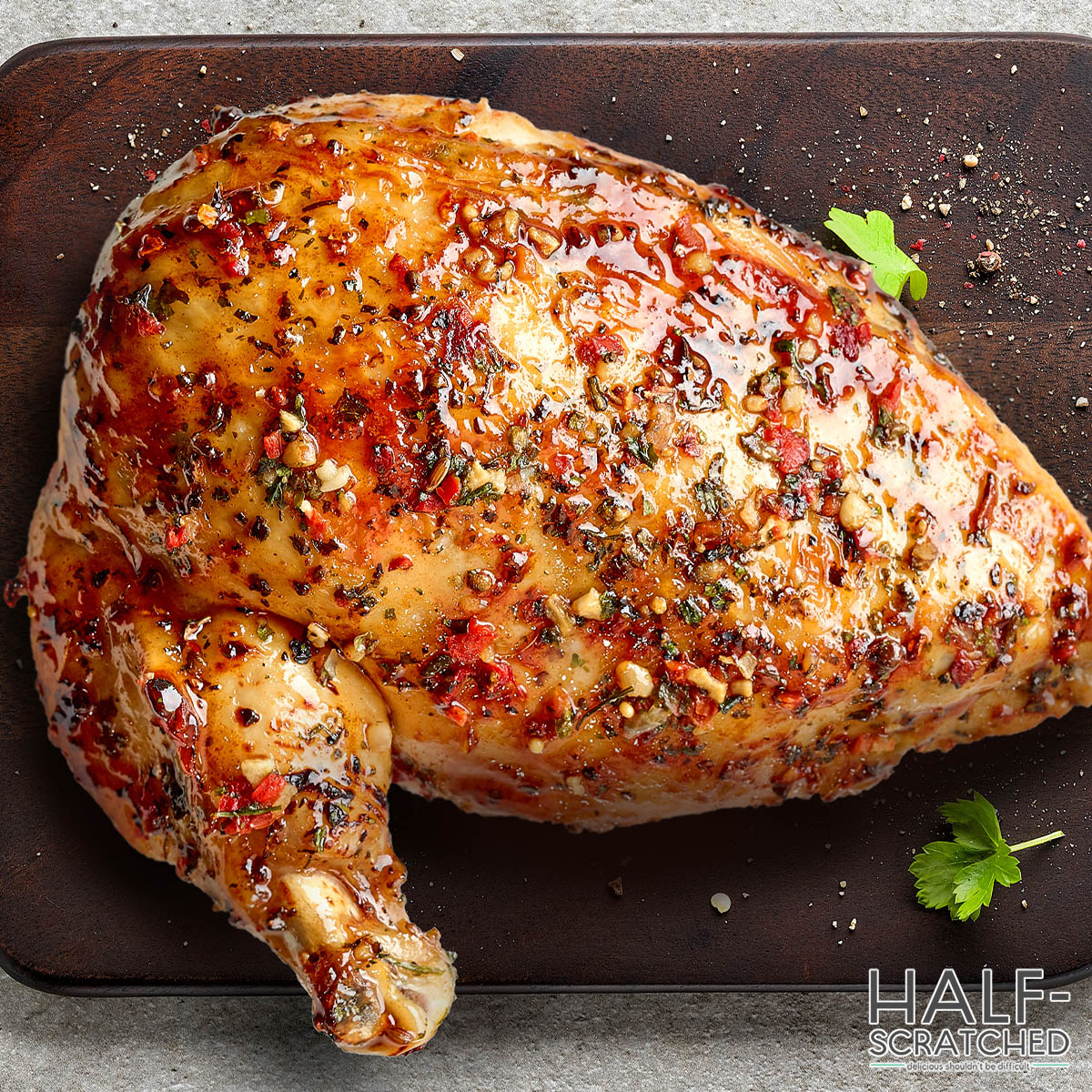 Baked bone-in chicken breast